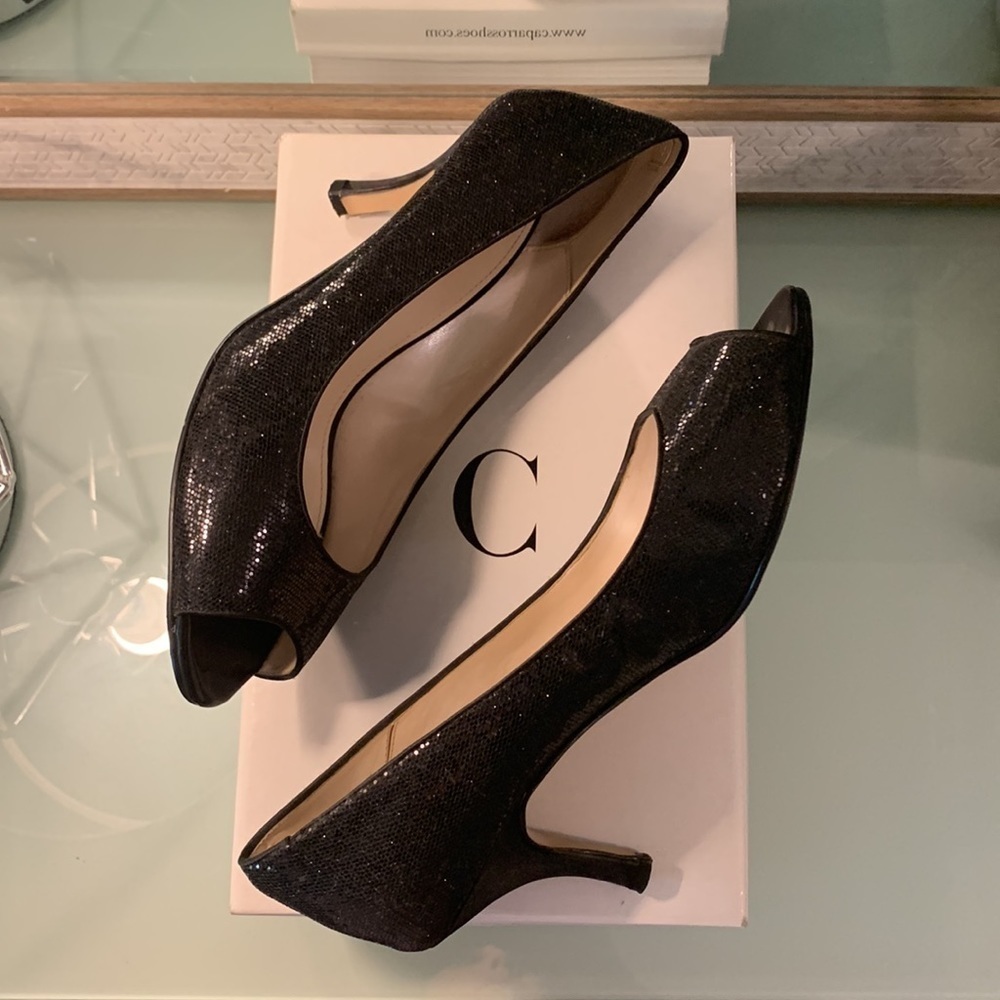 Caparros Denver Black Metallic Heels - Picture 2 of 4